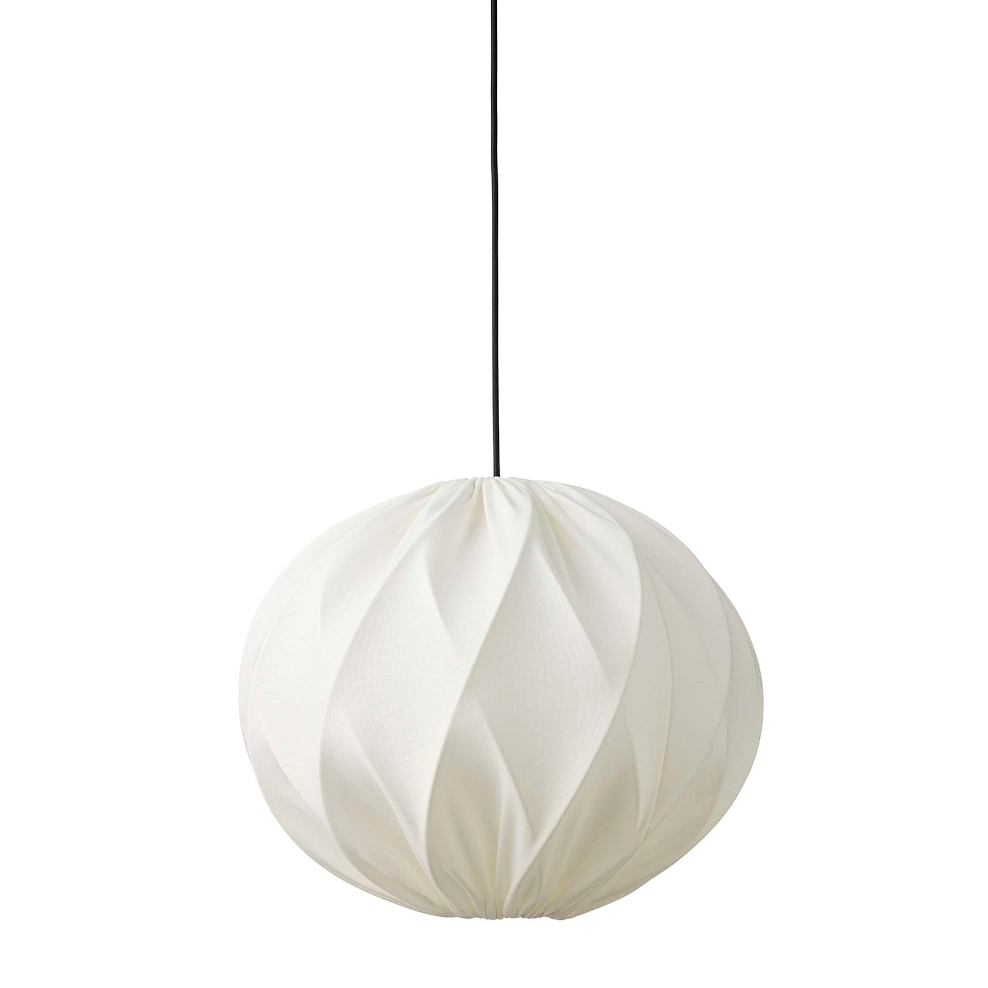 Jasmin Pendel Ø40 cm – hvid (sort stofledning)