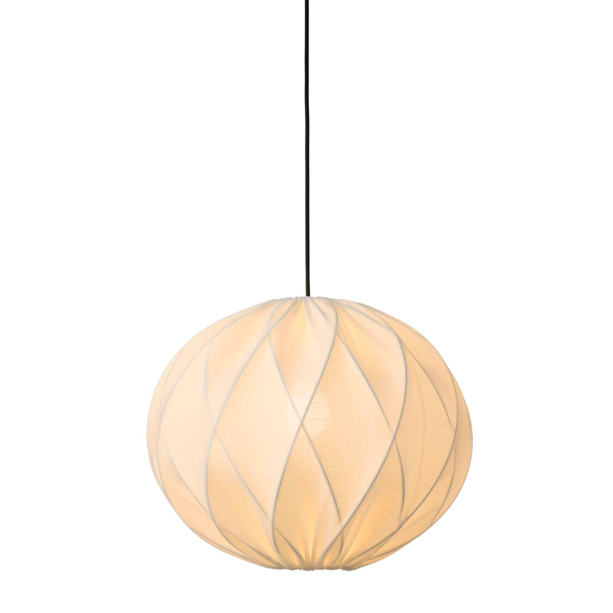 Jasmin Pendel Ø40 cm – hvid (sort stofledning)