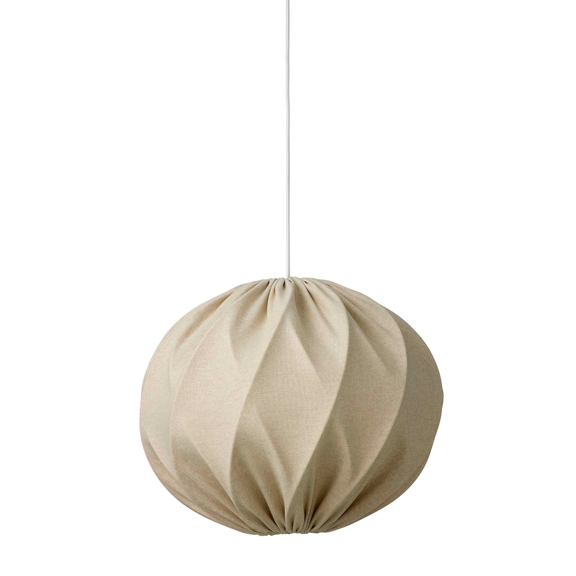 Jasmin Pendel Ø40 cm – lys sand (hvid stofledning)