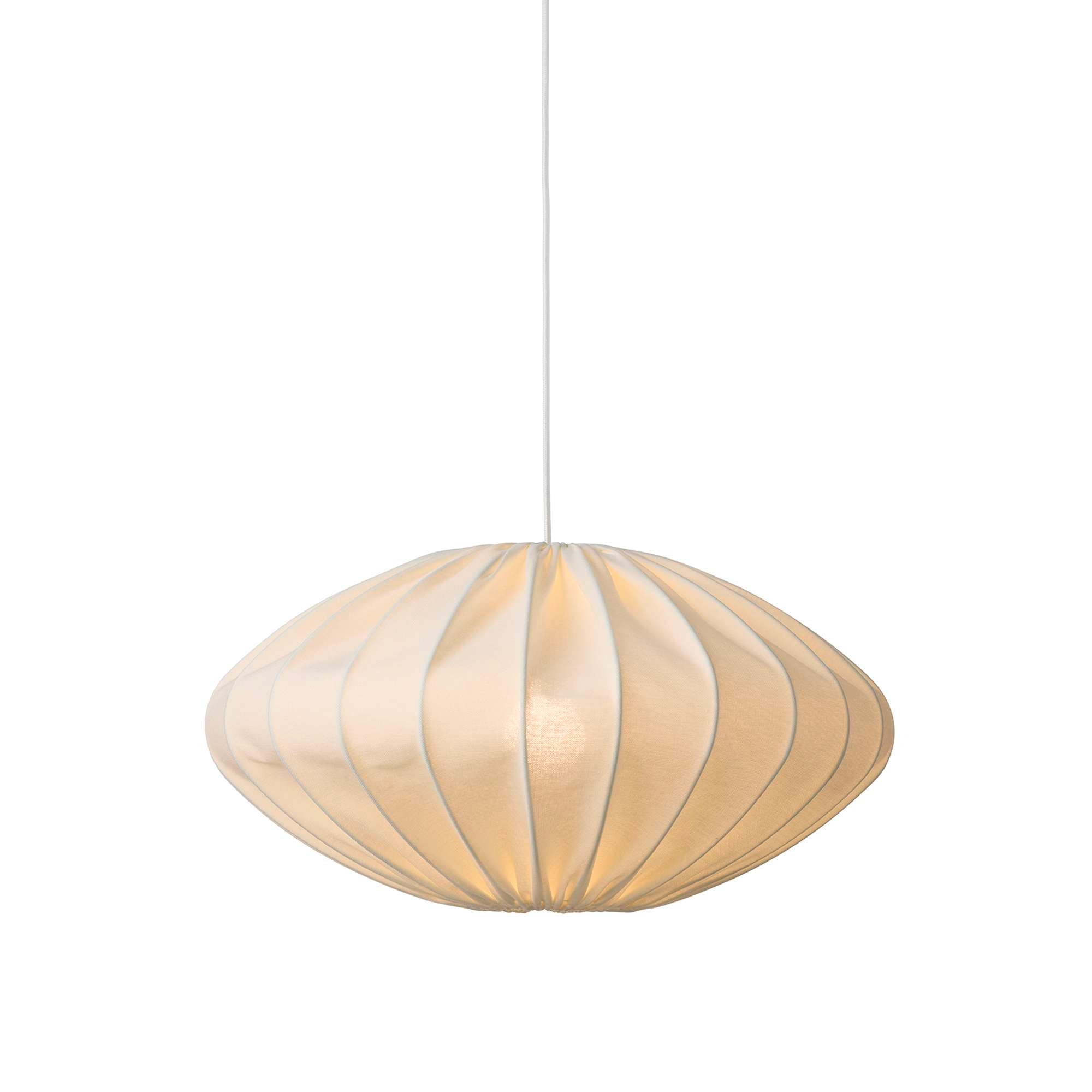 Jasmin Pendel Ø50 cm – hvid (hvid stofledning)