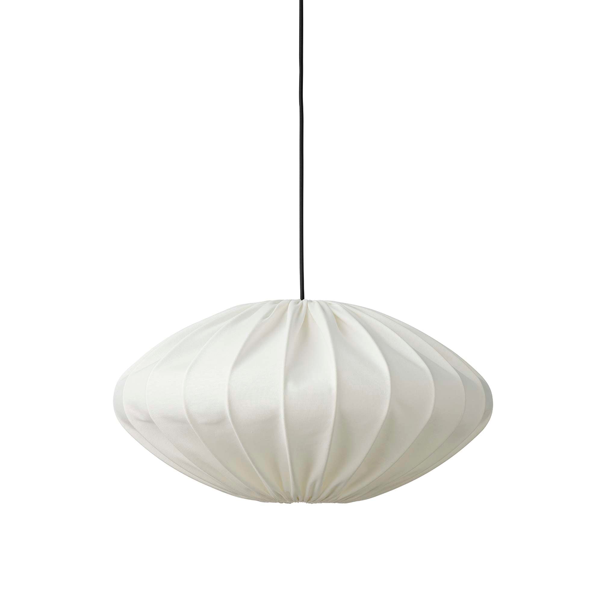 Jasmin Pendel Ø50 cm – hvid (sort stofledning)