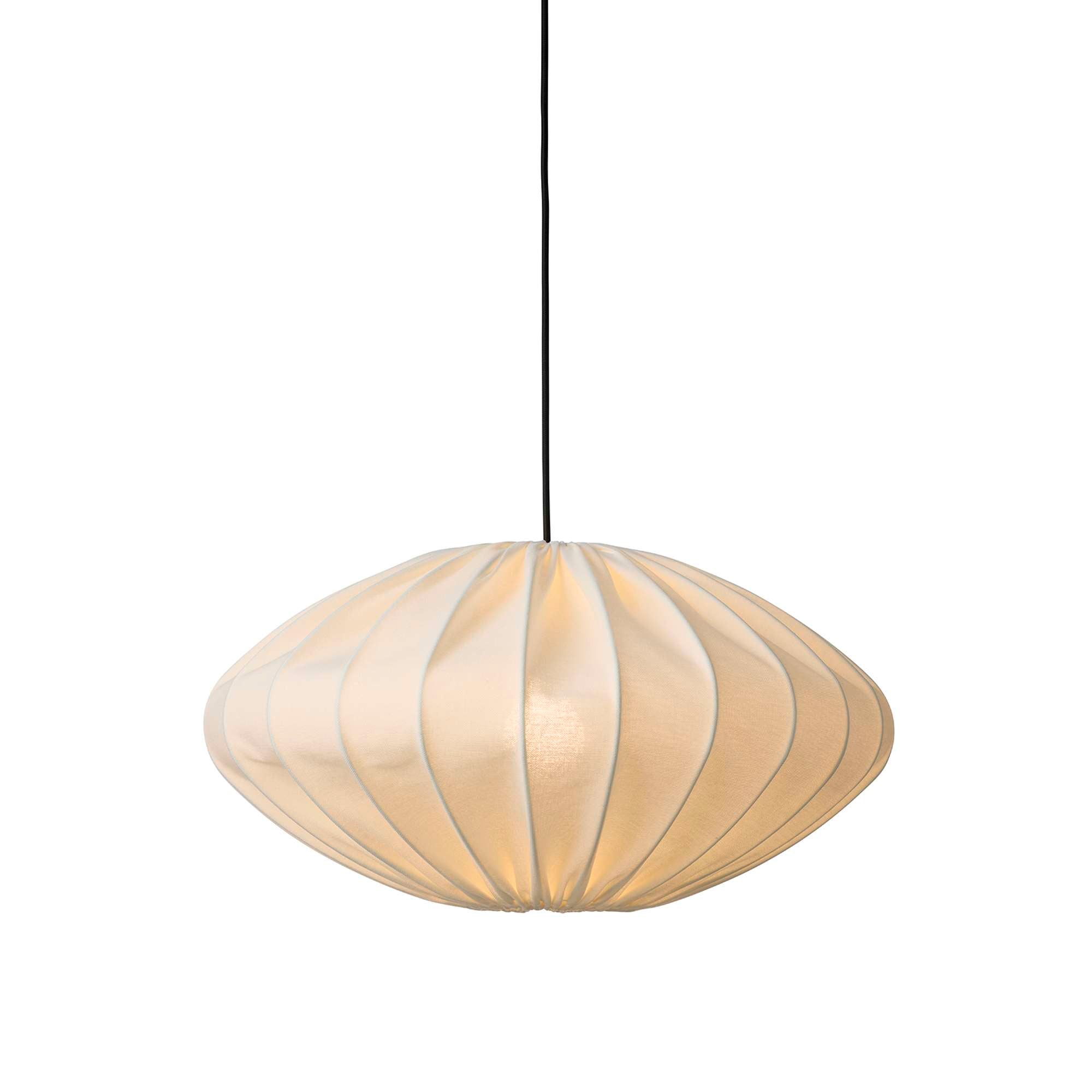 Jasmin Pendel Ø50 cm – hvid (sort stofledning)