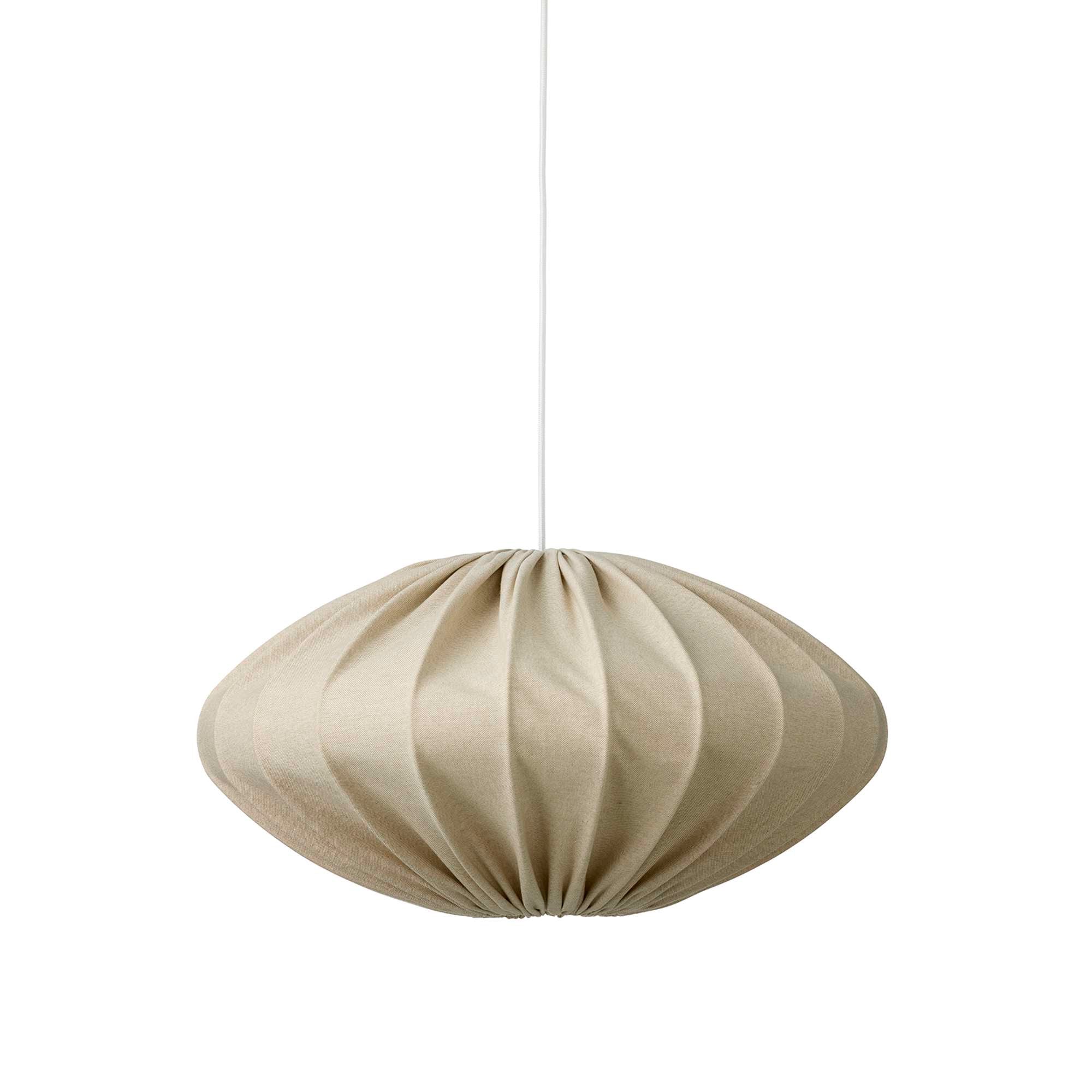 Jasmin Pendel Ø50 cm – lys sand (hvid stofledning)