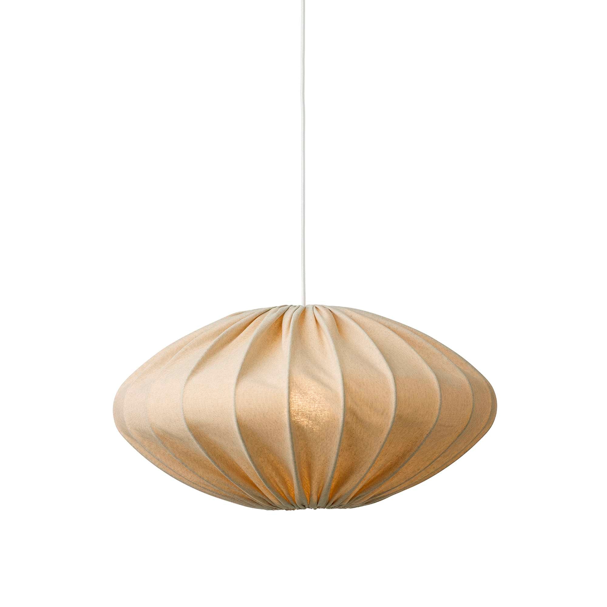 Jasmin Pendel Ø50 cm – lys sand (hvid stofledning)