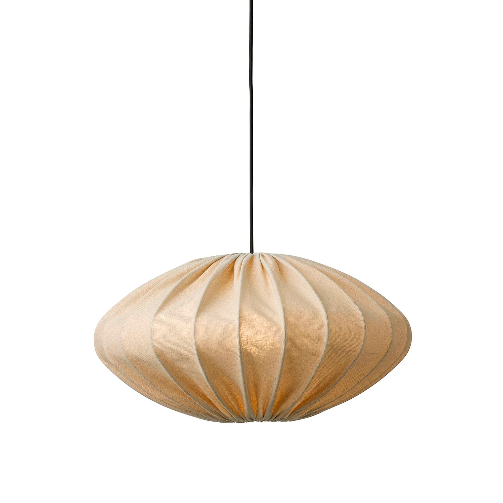 Jasmin Pendel Ø50 cm – lys sand (sort stofledning)