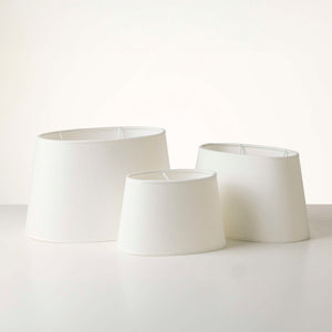 Jasmin Oval Lampeskærm - hvid H18,5 cm