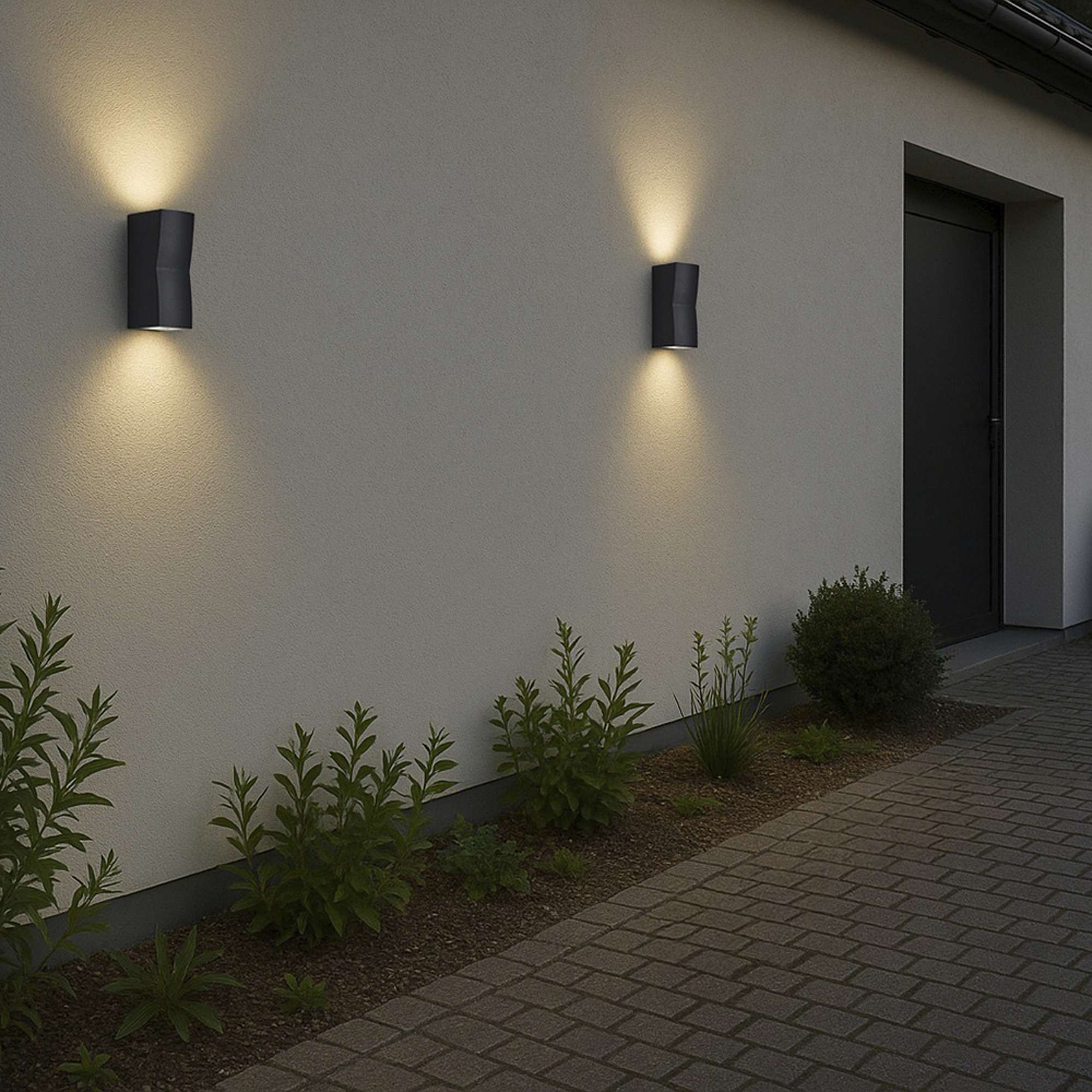 Ask Udendørs væglampe Sort Up/Downlight