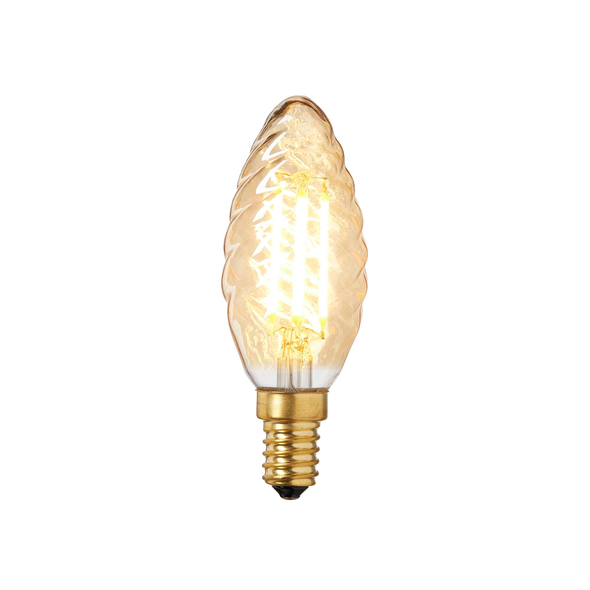 Snoet LED kertepære 3W Gyldent glas