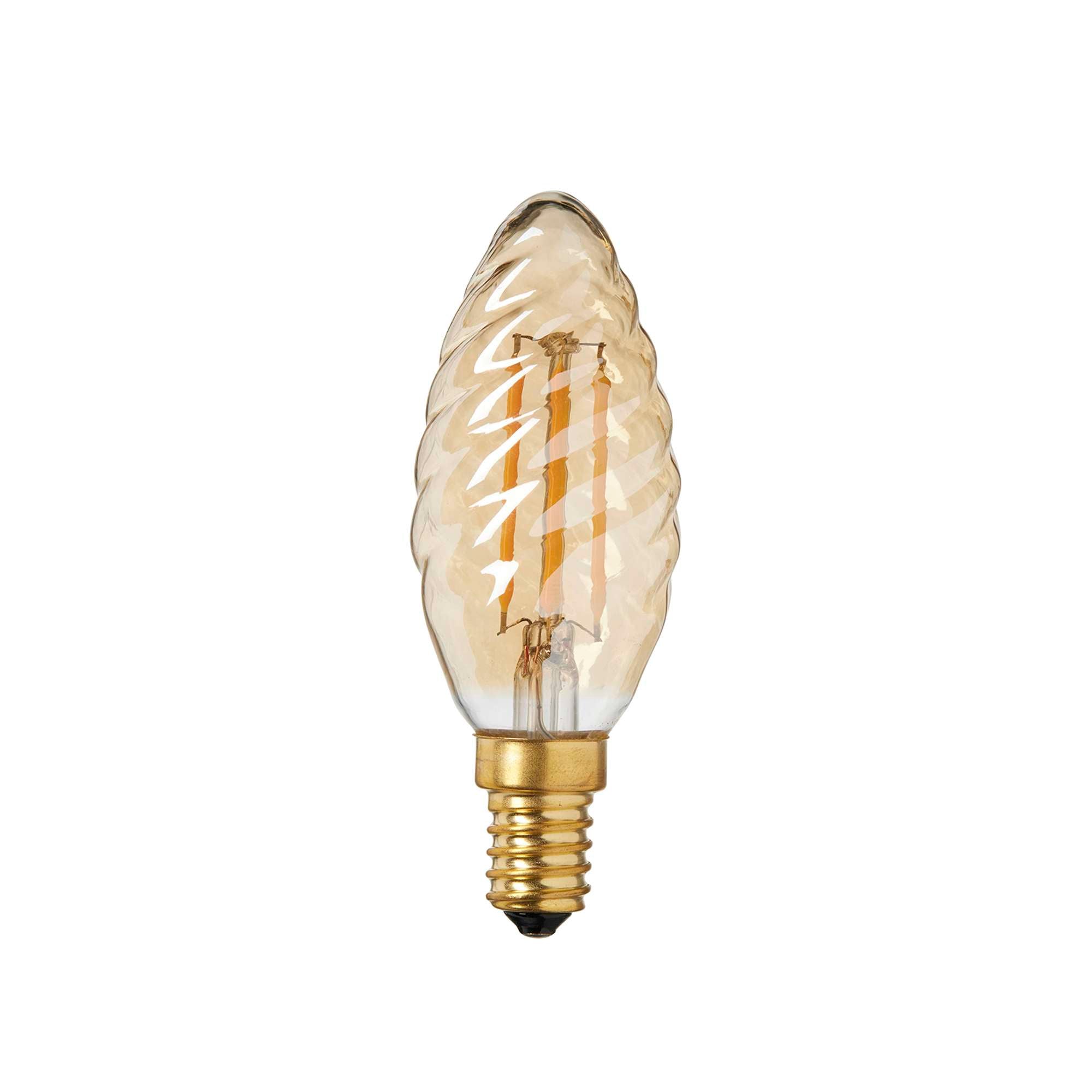 Snoet LED kertepære 3W Gyldent glas