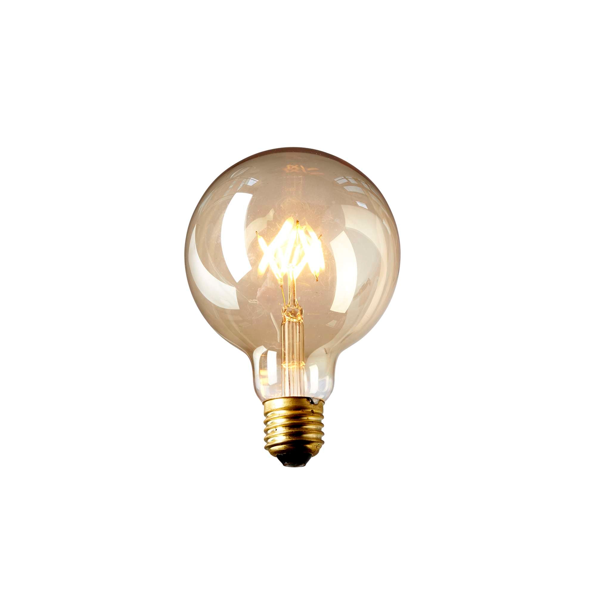 LED Globepære 3W Gyldent glas Ø9,5 cm.