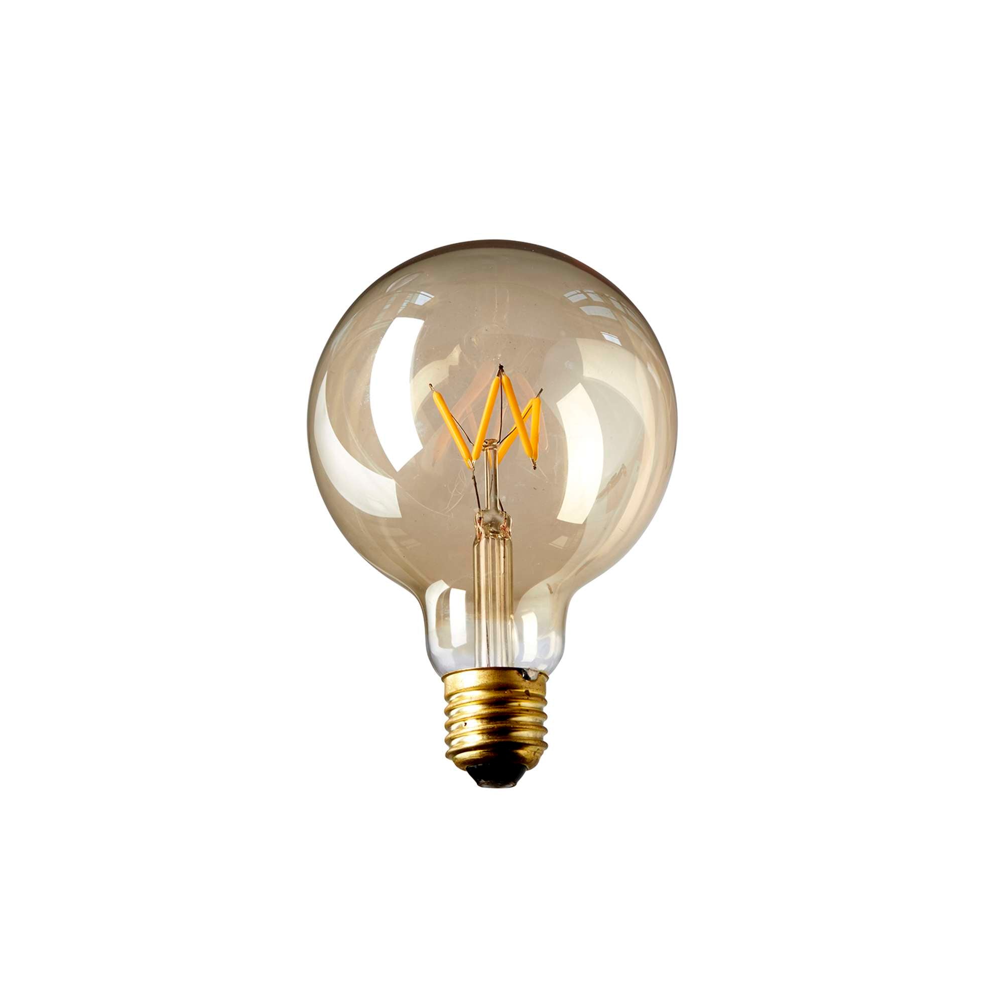LED Globepære 3W Gyldent glas Ø9,5 cm.