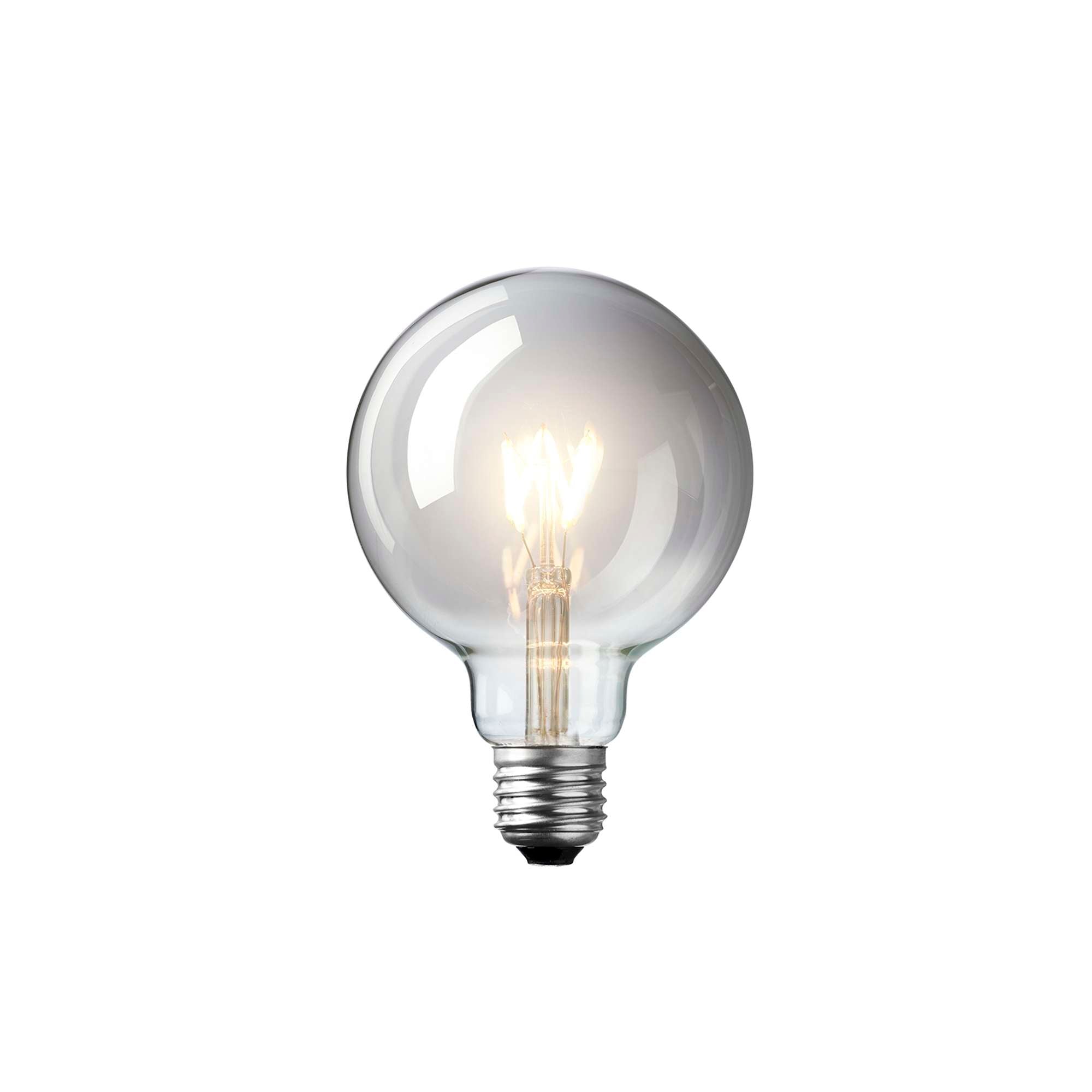 LED Globepære 3W Mørktonet glas Ø9,5 cm.