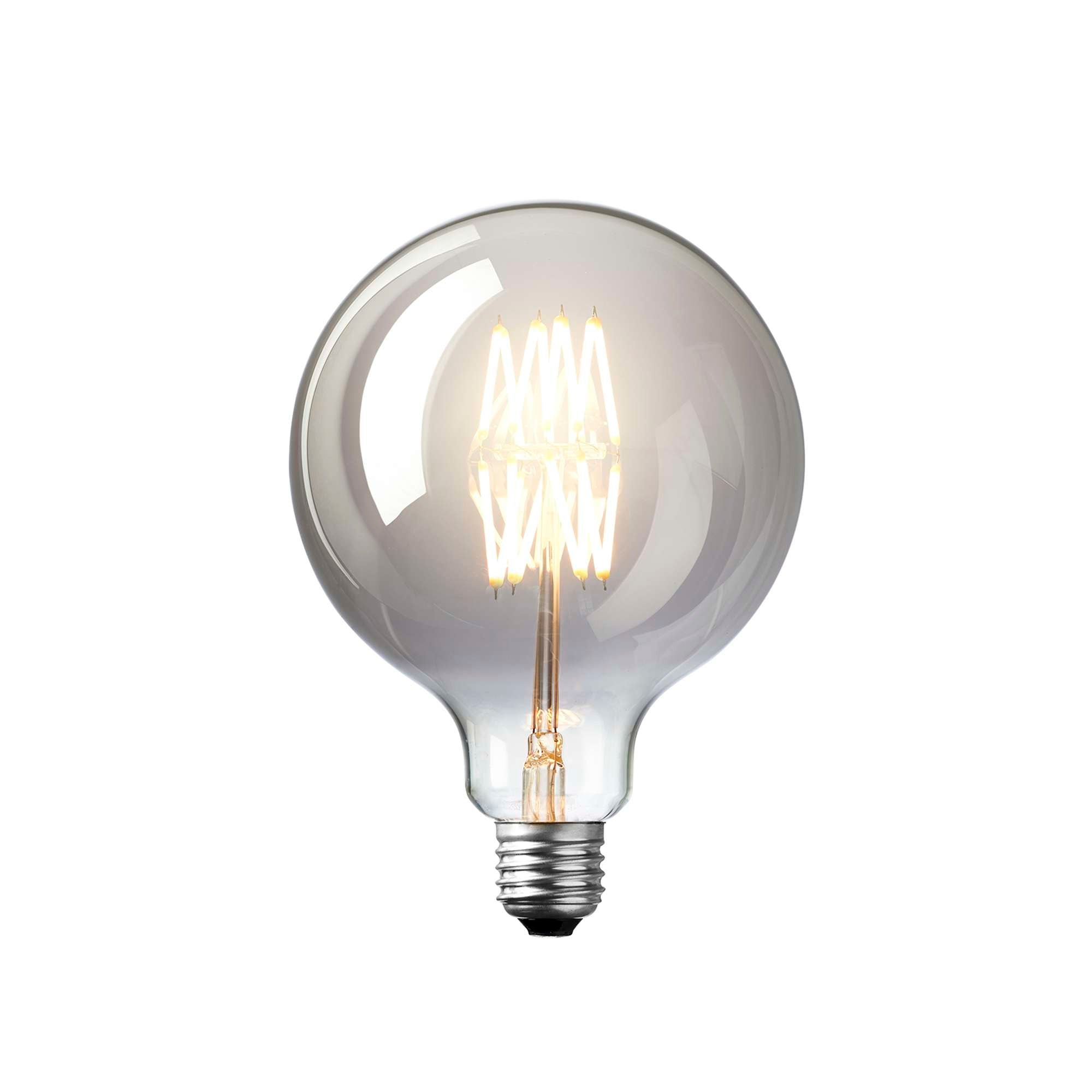 Trapez LED Globepære 3W Mørktonet glas Ø12,5 cm.
