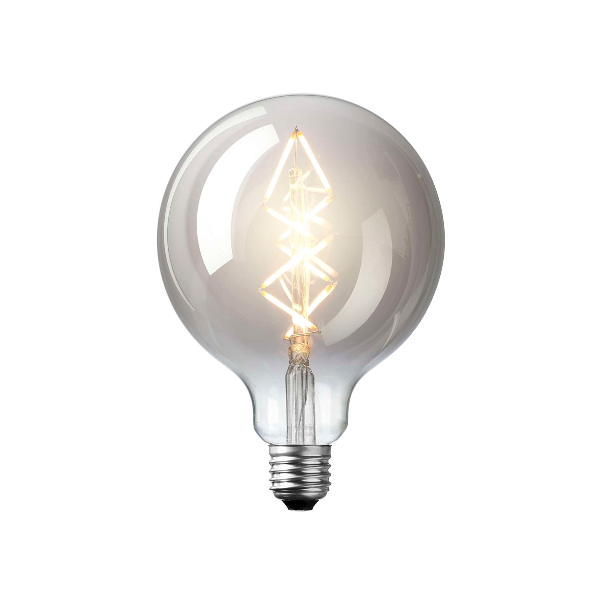 ZigZag LED Globepære 6W Mørktonet glas Ø12,5 cm.